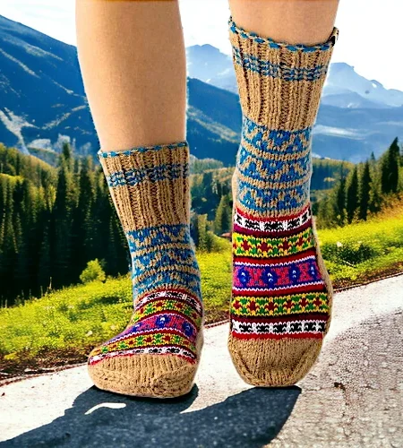 Summit Comfort: Handcrafted Himalayan Socks by Women Knitters