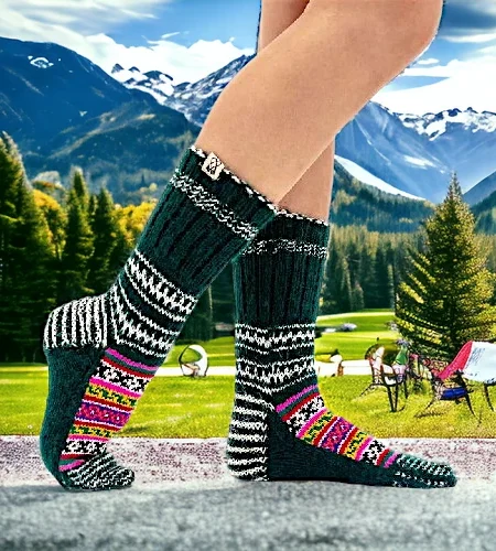 Warmth from the Peaks: Himalayan Women's Knitted Socks