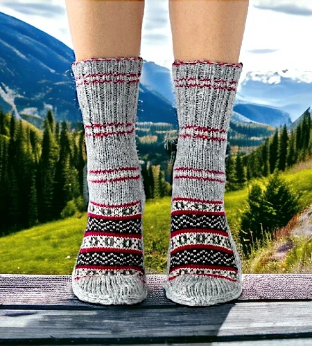 Elevate Your Comfort: Himalayan Women's Hand-Knitted Socks