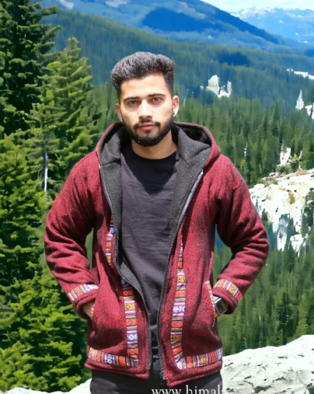 Snowy Slopes Zip: Stylish Winter Hoodie for Fashionista - Brown
