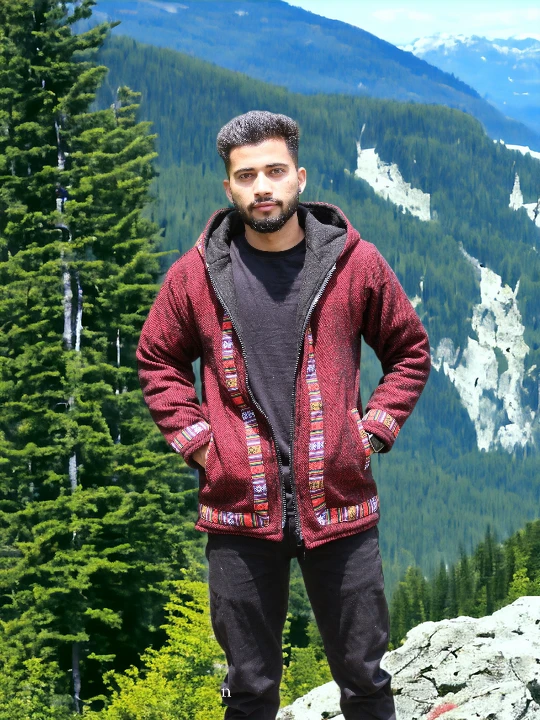 Snowy Slopes Zip: Stylish Winter Hoodie for Fashionista - Brown From Kullu by Himachalbox.in