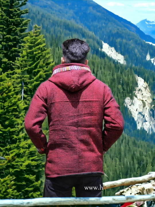 Snowy Slopes Zip: Stylish Winter Hoodie for Fashionista - Brown From Kullu by Himachalbox Online Buy Free Delivery