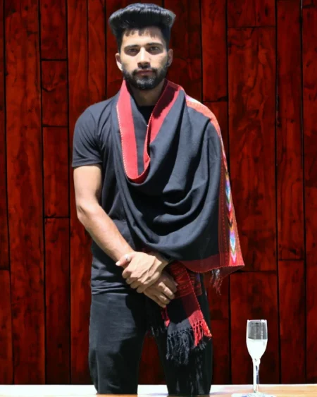 Refined Men's Pure Wool Woven Stole Scarf - Cozy Chic