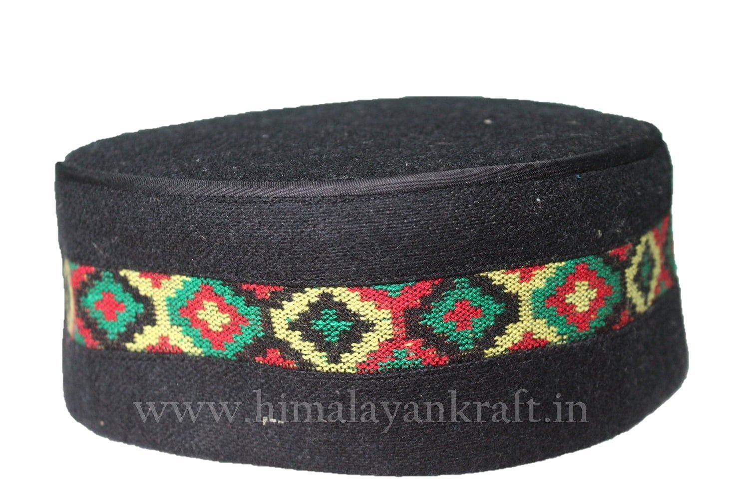 Black Centre Border Topi