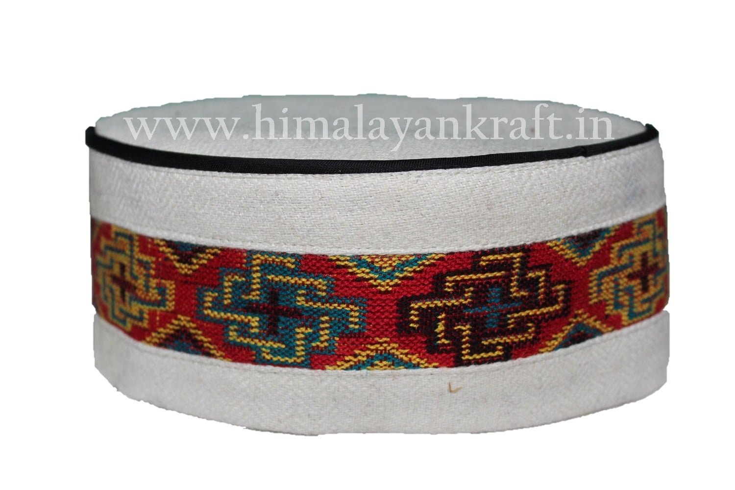 Centre Border White Cap