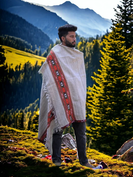 Himalayan Pure Wool Lohi - Woven Men's Shawl and Chadar