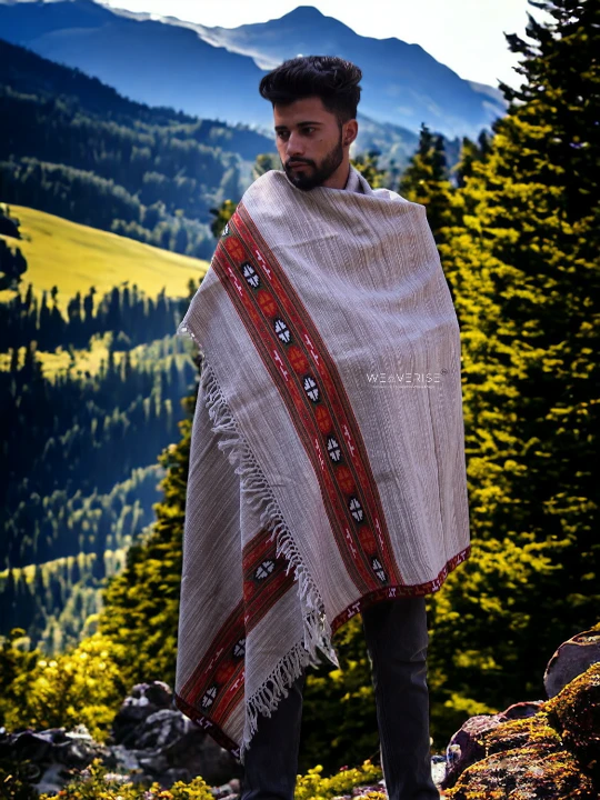 Himalayan Pure Wool Lohi - Woven Men's Shawl and Chadar