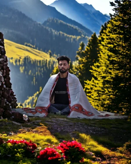 Himalayan Pure Wool Lohi - Woven Men's Shawl and Chadar