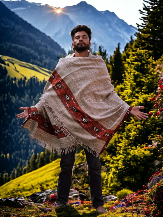 Himalayan Pure Wool Lohi - Woven Men's Shawl and Chadar