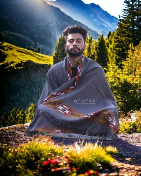 Himalayan Handloom Men's Chadar - Pure Wool Meditation Blanket