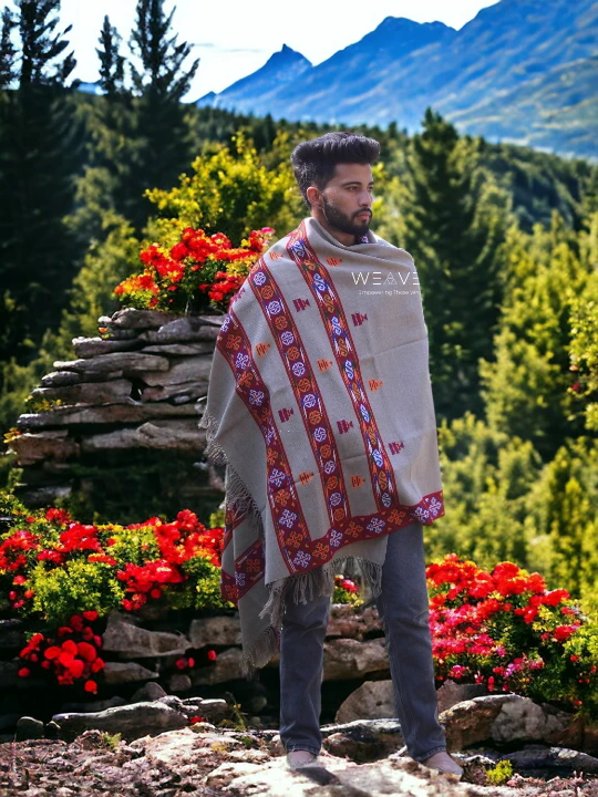Himalayan Weaver's Handloom Lohi - Pure Wool Men's Blanket Shawl