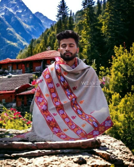 Himalayan Weaver's Handloom Lohi - Pure Wool Men's Blanket Shawl