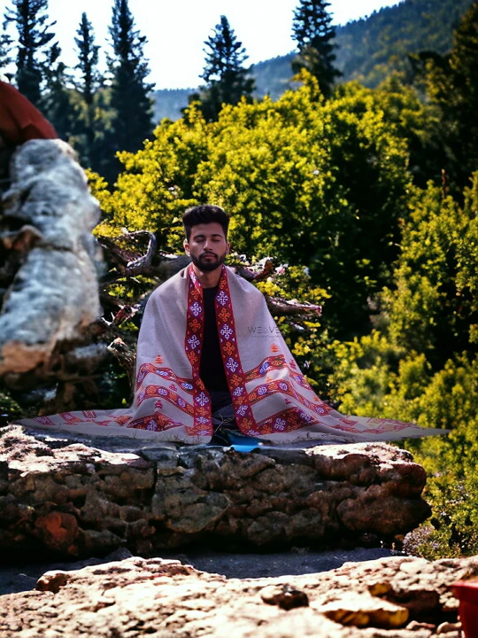 Himalayan Weaver's Handloom Lohi - Pure Wool Men's Blanket Shawl