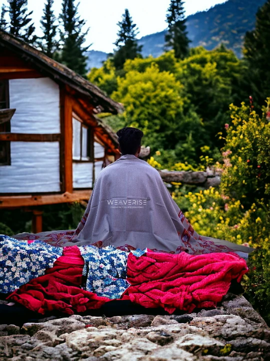 Himalayan Weaver's Handloom Lohi - Pure Wool Men's Blanket Shawl