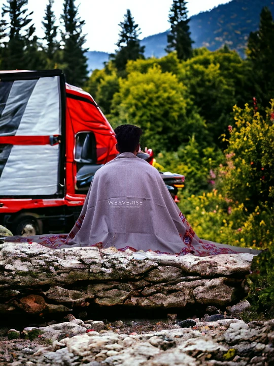 Himalayan Weaver's Handloom Lohi - Pure Wool Men's Blanket Shawl
