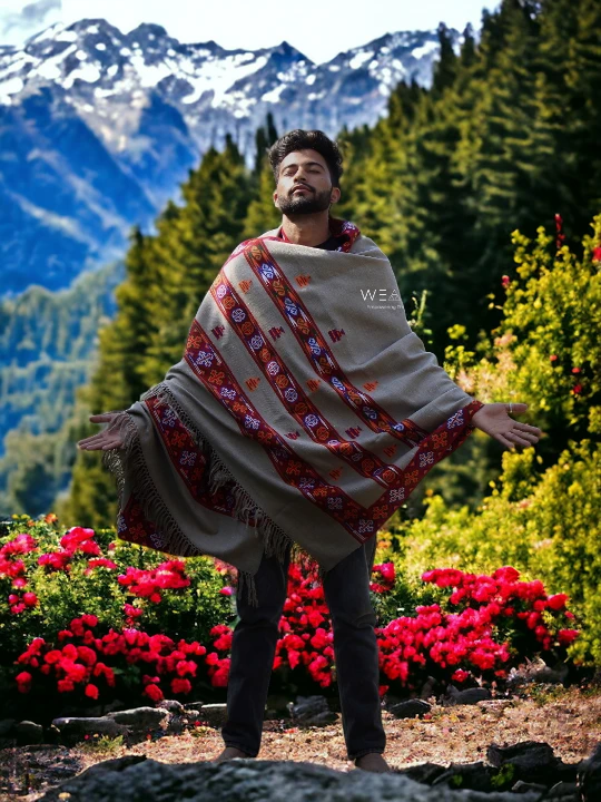 Himalayan Weaver's Handloom Lohi - Pure Wool Men's Blanket Shawl
