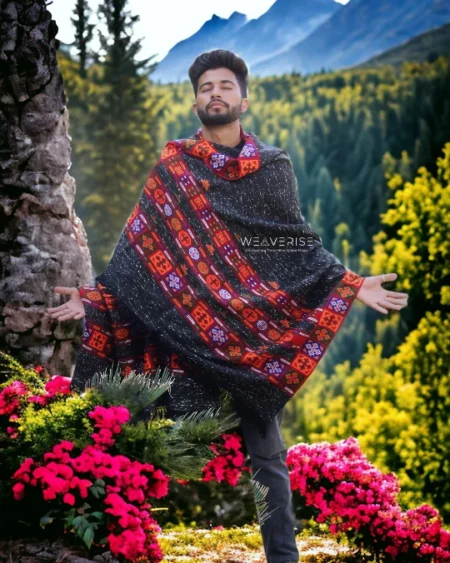 Pure Wool Men's Chadar - Handloom Woven Shawl from the Himalayas
