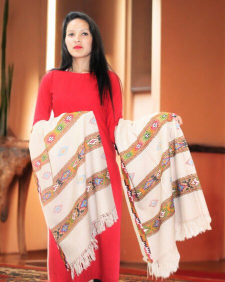 Authentic Kullu Handloom Wool Shawl - G.I. Patented Design himachal Box