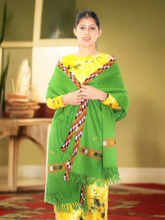 Elegant Kullu Handloom Woolen Shawl- Classic Himalayan Artistry Himachal Box