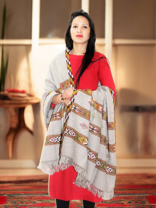 Premium Kullu Handloom Wool Shawl with Traditional Patterns Himachal Box