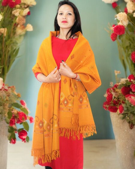 Handwoven Kullu Wool Shawl - Authentic G.I. Patented Design Himachal Box