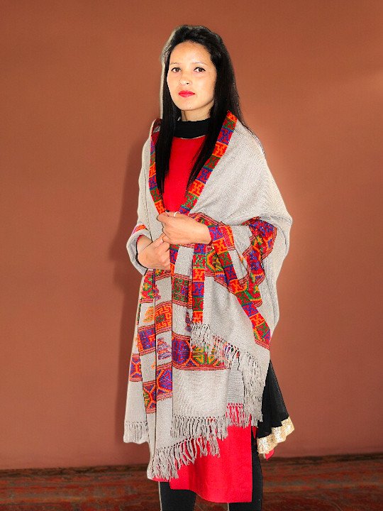 Kinnauri Artisanal Shawl - Handmade Traditional Weave