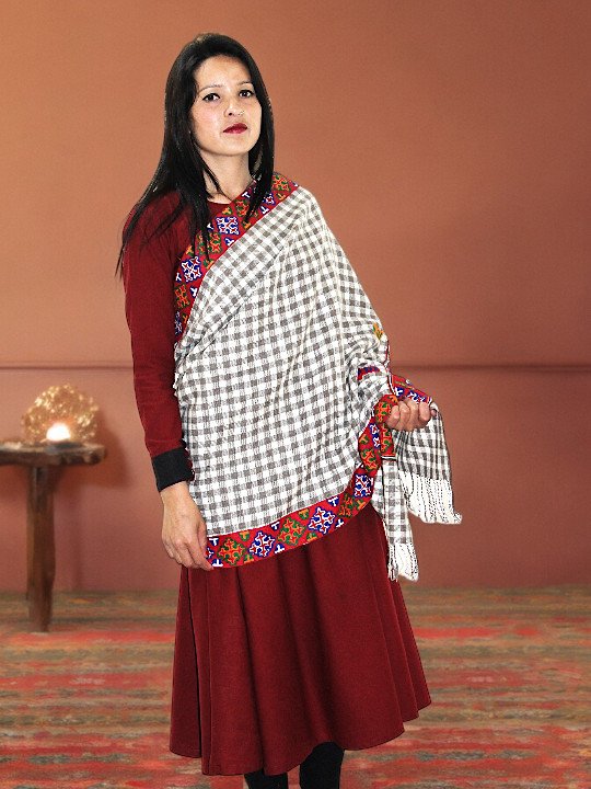 Authentic Himalayan Loom-Woven Pure Wool Shawl - Cozy Stole for Women Himachalbox