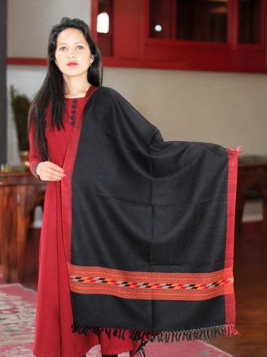 Himalayan Loom-Woven Pure Wool Stole - Sophisticated Wrap for Women HimachalBox