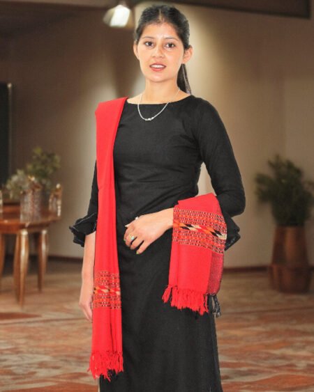 Pure Woolen Scarf by Kullu Weavers - Traditional and Warm for Girls HimachalBox.in