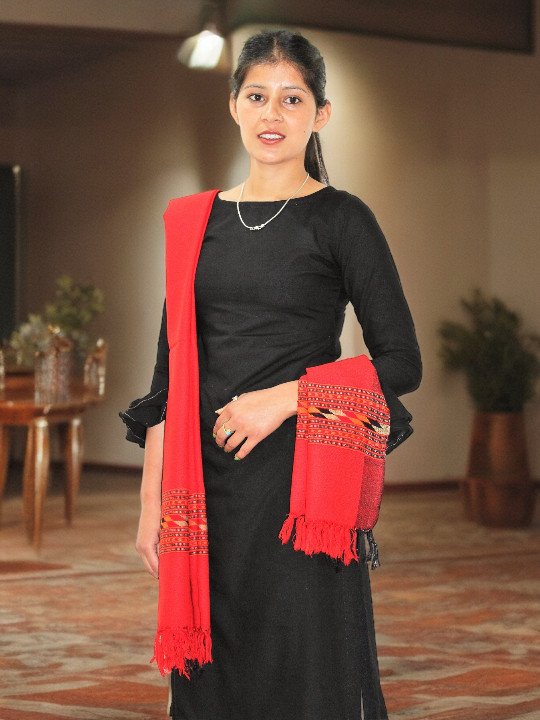 Pure Woolen Scarf by Kullu Weavers - Traditional and Warm for Girls HimachalBox.in