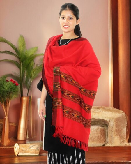 Exquisite Handloom Wool Scarf – Authentic Kullu Design from the Himalayas Himachal Box