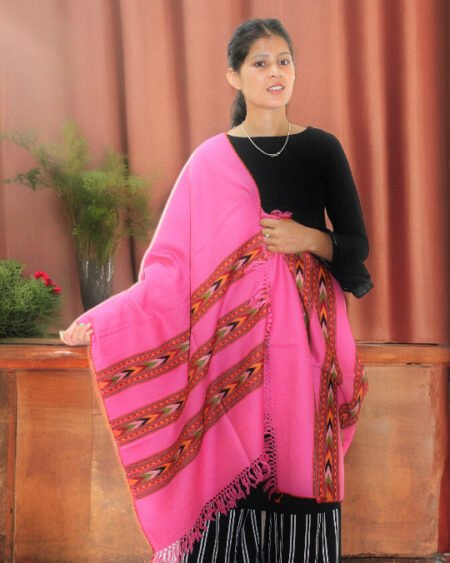 Himalayan Weavers' Handloom Wool Stole - G.I. Patented Kullu Design for Women Himachal Box