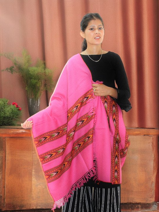 Himalayan Weavers' Handloom Wool Stole - G.I. Patented Kullu Design for Women Himachal Box