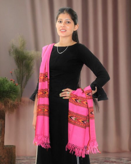 Himalayan Weavers' Handloom Wool Stole - G.I. Patented Kullu Design for Women Himachal Box
