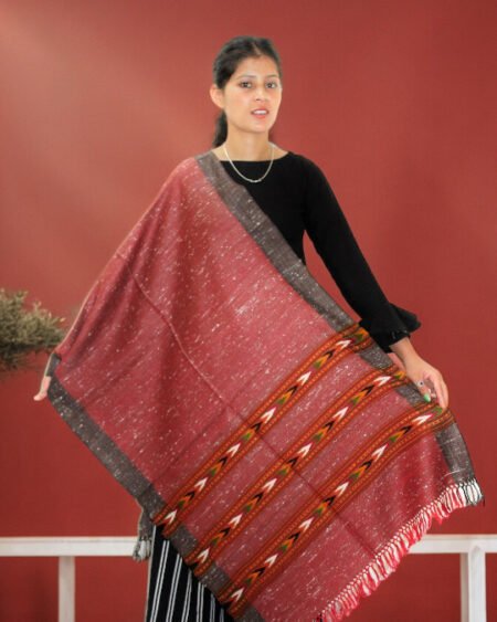 Elegant Pure Wool Stole for Women - Soft Winter Shawl in Classic Grey Himachal Box