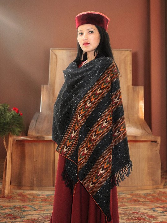 Classic Wool Blend Stole for Women - Warm Stole Scarf at Himachal Box