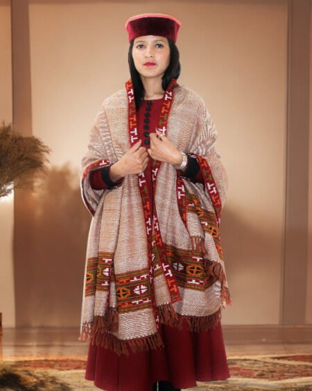 Warm and Cozy Handloom Woven Pure Wool Shawl for Girls Himachal Box