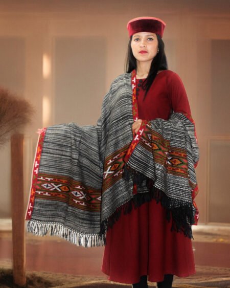 Elegant Handloom Woven Pure Wool Shawl for Women and Girls Himachal Box