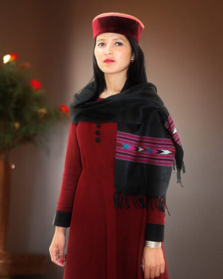 Kullu Design Woolen Handloom Muffler Scarf - Traditional Elegance