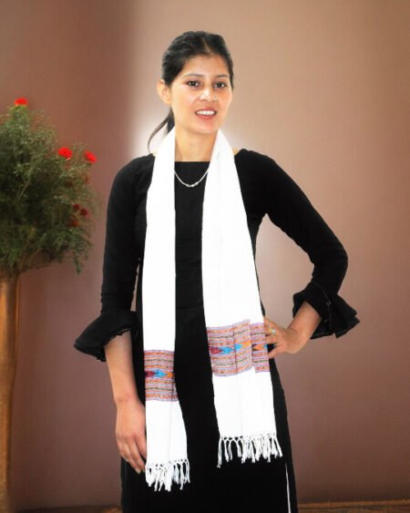 Vibrant Handloom Weave - Elegant Kullu Design Woolen Muffler Himachal Box