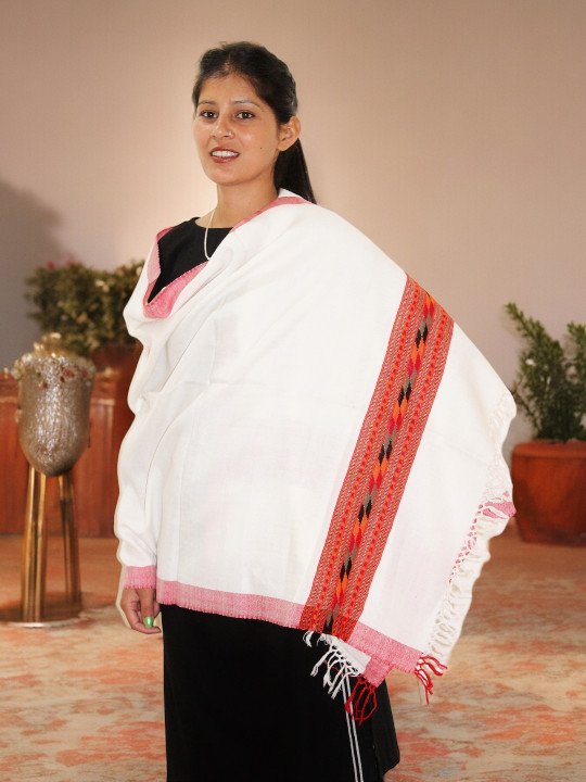 Pure Woolen Scarf by Kullu Weavers - Vibrant and Cozy for Girls