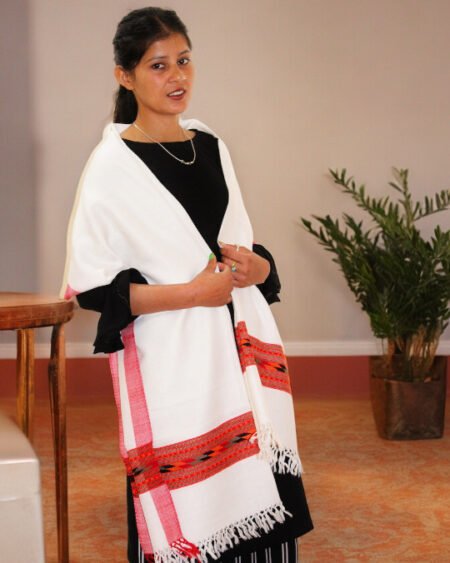 Pure Woolen Scarf by Kullu Weavers - Vibrant and Cozy for Girls