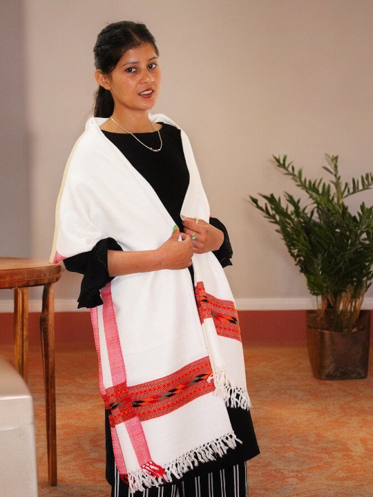 Pure Woolen Scarf by Kullu Weavers - Vibrant and Cozy for Girls
