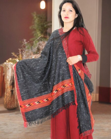 Himalayan Handwoven Woolen Stole - Classic Design for Women's Wardrobe Himachal Box