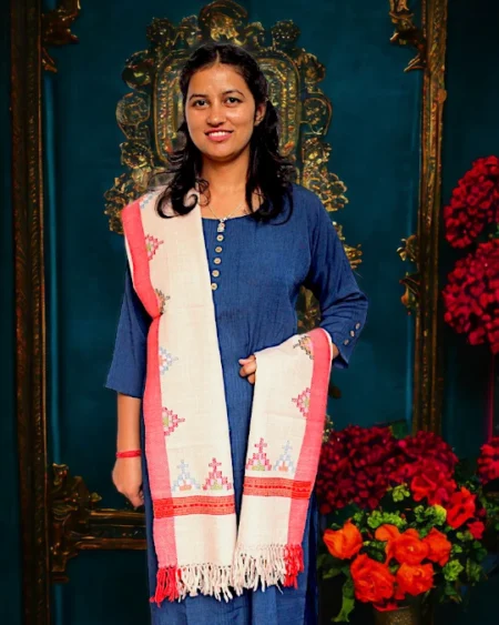 Mountain Muse: Authentic Kullu Design Wool Stole