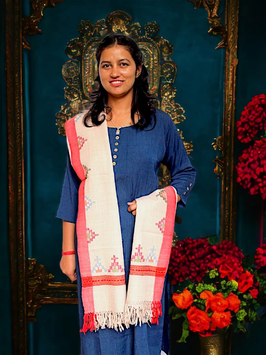 Mountain Muse: Authentic Kullu Design Wool Stole