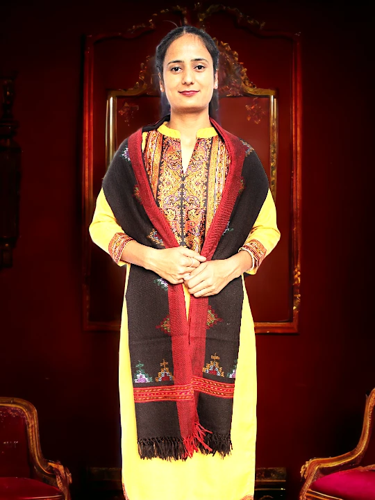 Winter Warmth: Pure Wool Kullu Handloom Stole