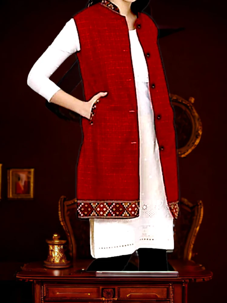 Sleeveless Women’s Long Jacket