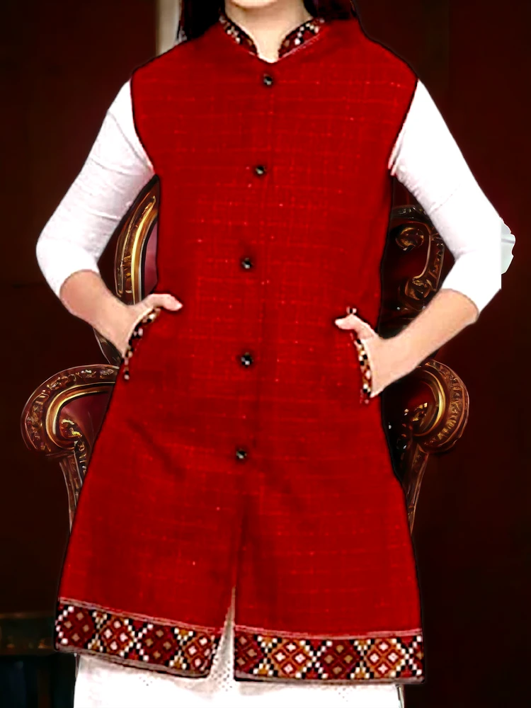 Sleeveless Women’s Long Jacket
