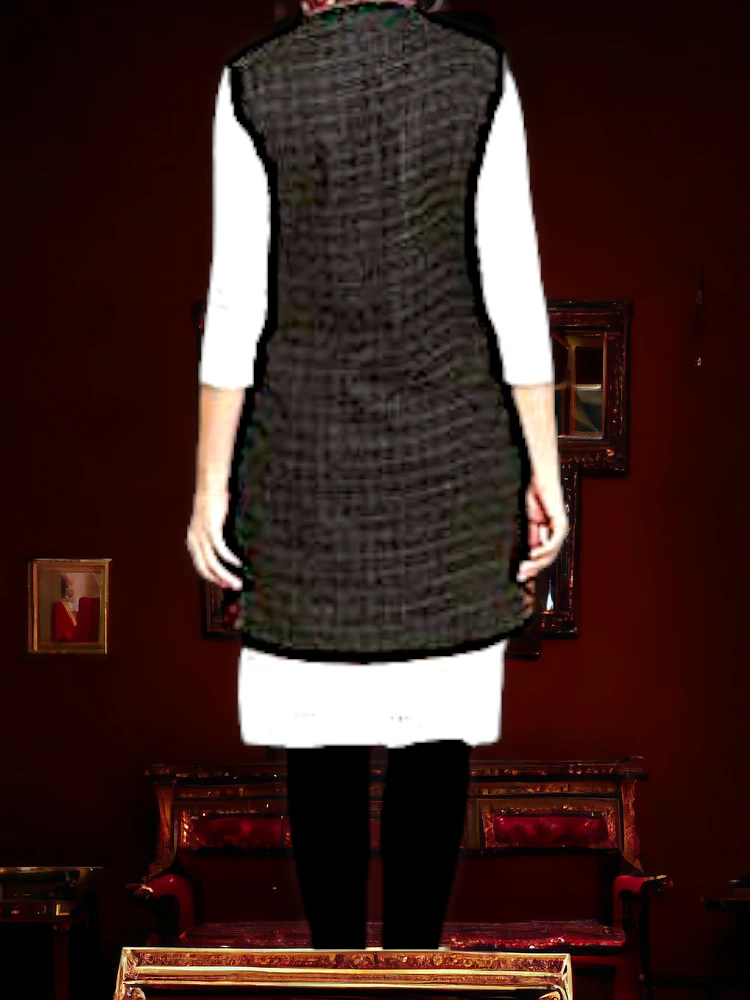 Kullu Design Women’s Long Cotton Jacket – Sleeveless, Hand-Tailored